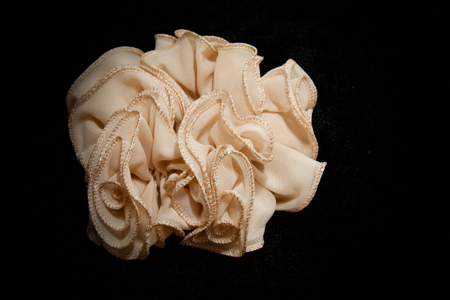 Chiffon Flower Scrunchie