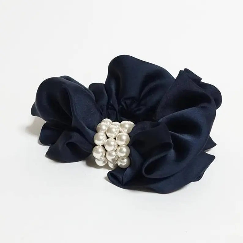 Satin Scrunchie with Pearls