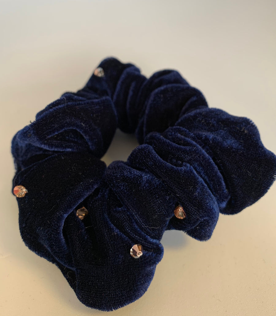 Velvet Scrunchie With Swarovski Crystal Beads