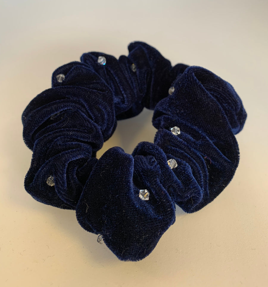 Velvet Scrunchie With Swarovski Crystal Beads