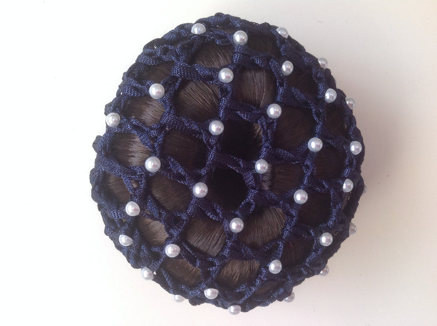 Thick Navy Bun Nets; Plain, Swarovski Crystals and Pearls