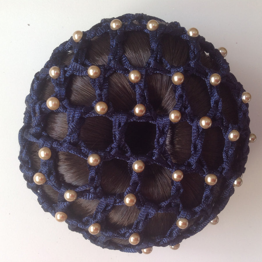 Thick Navy Bun Nets; Plain, Swarovski Crystals and Pearls