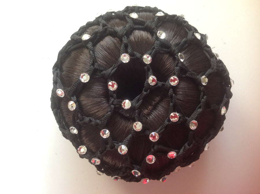 Thick Black Bun Nets; Plain, Swarovski Crystals and Pearls