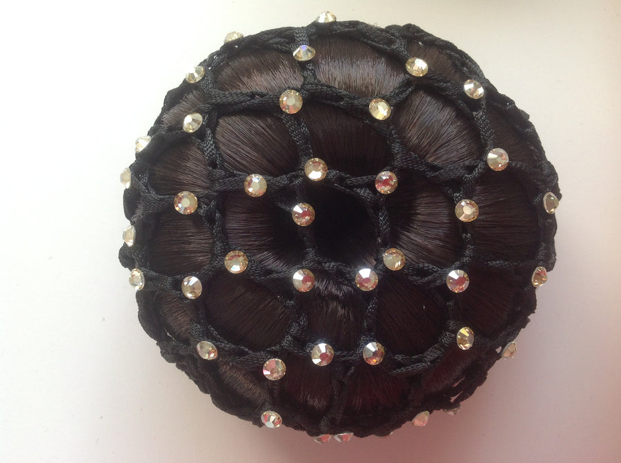 Thick Black Bun Nets; Plain, Swarovski Crystals and Pearls