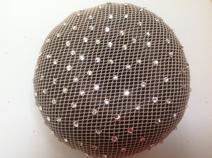 Fine Blonde mesh bun nets plain, swarovski Crystals and Pearls