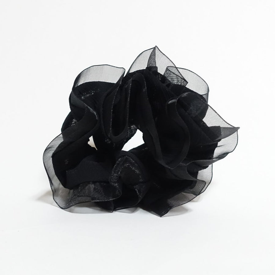 Mesh Trim Chiffon Scrunchie