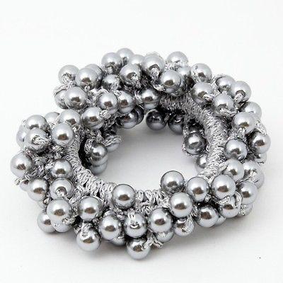 Solid Colour Sleek Faux Pearl Scrunchie