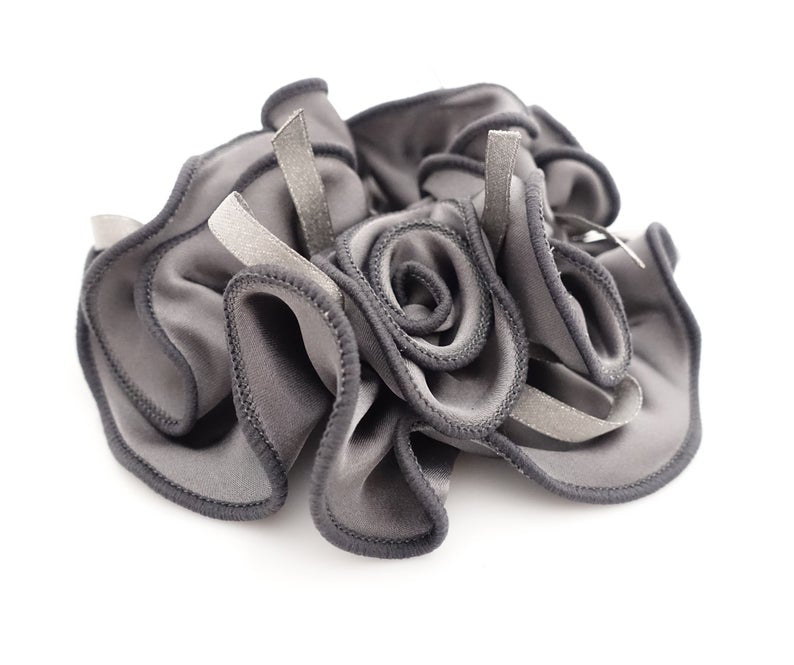 Satin Side Flower Scrunchie