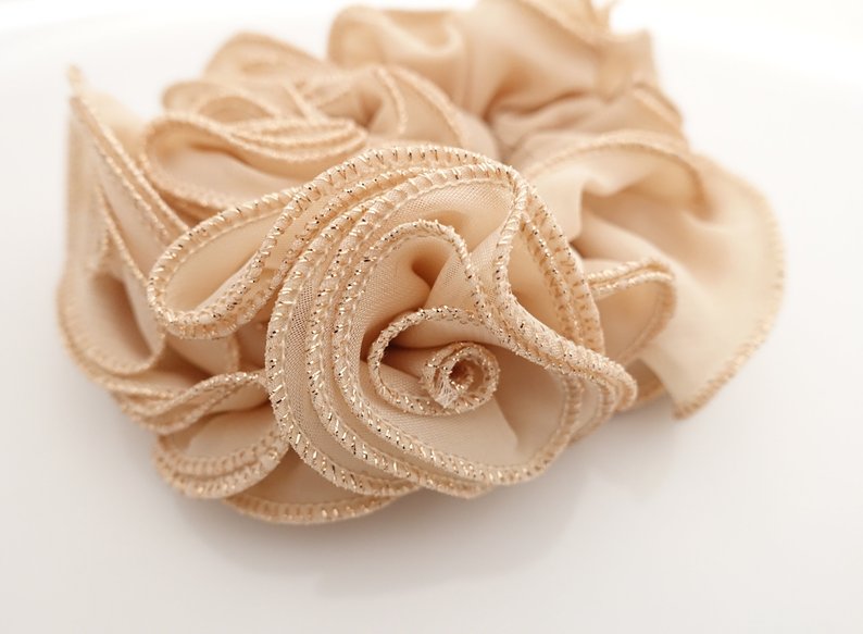 Chiffon Flower Scrunchie