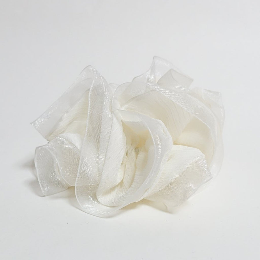 Mesh Trim Chiffon Scrunchie