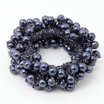 Solid Colour Sleek Faux Pearl Scrunchie